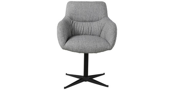 ARMLEHNSTUHL in Eisen Webstoff - Schwarz/Grau, Design, Textil/Metall (63/85/66cm) - Novel