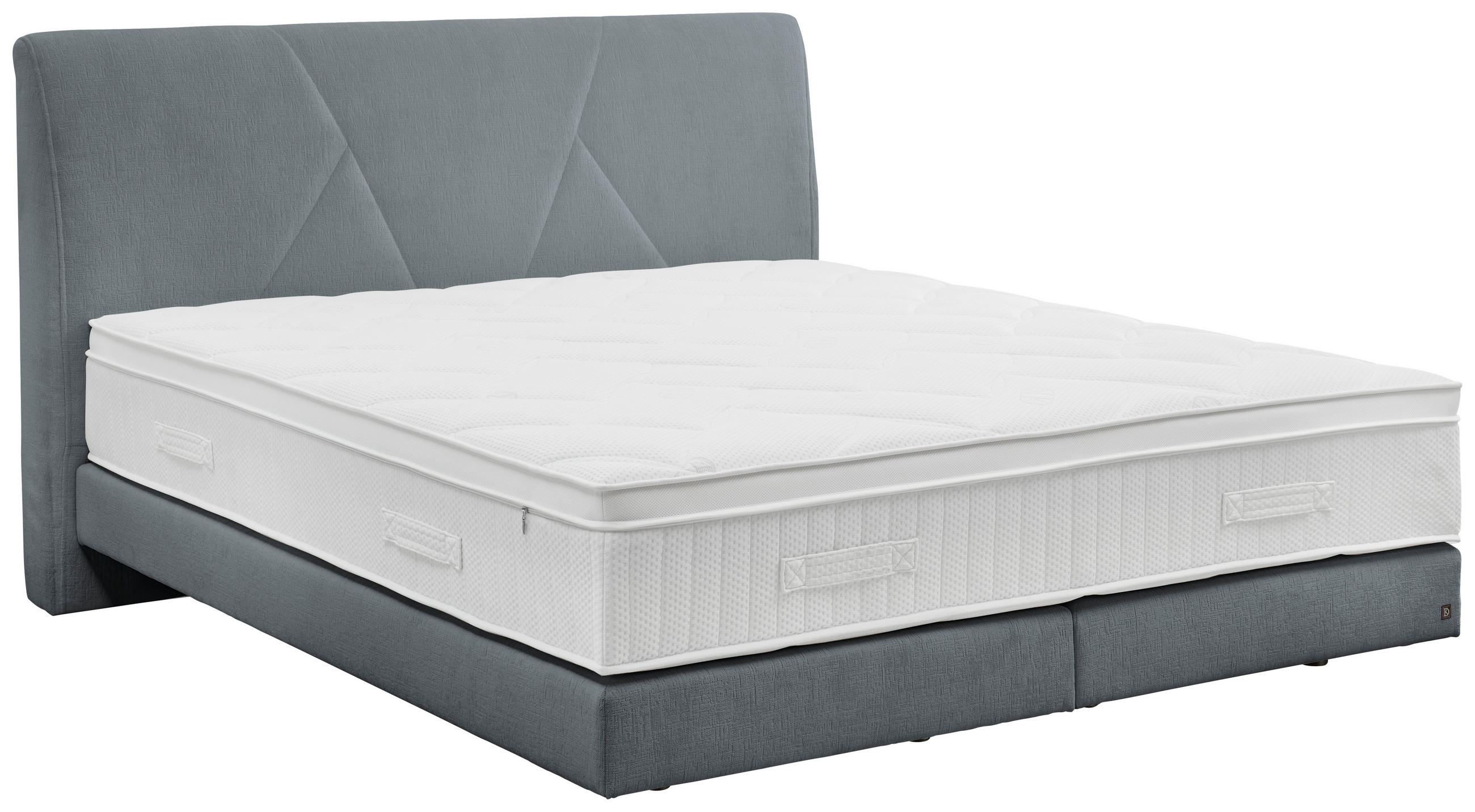 BOXSPRINGBETT 180/200 cm,  in Grau, Topper, Matratzen, H4 + H4 = sehr fest  - Schwarz/Grau, Design, Kunststoff/Textil (180/200cm) - Dieter Knoll
