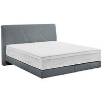 BOXSPRINGBETT 160/200 cm,  in Grau, Topper, Matratzen, H2 + H2 = mittel  - Schwarz/Grau, Design, Kunststoff/Textil (160/200cm) - Dieter Knoll