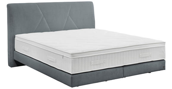 BOXSPRINGBETT 160/200 cm,  in Grau, Topper, Matratzen, H2 + H2 = mittel  - Schwarz/Grau, Design, Kunststoff/Textil (160/200cm) - Dieter Knoll