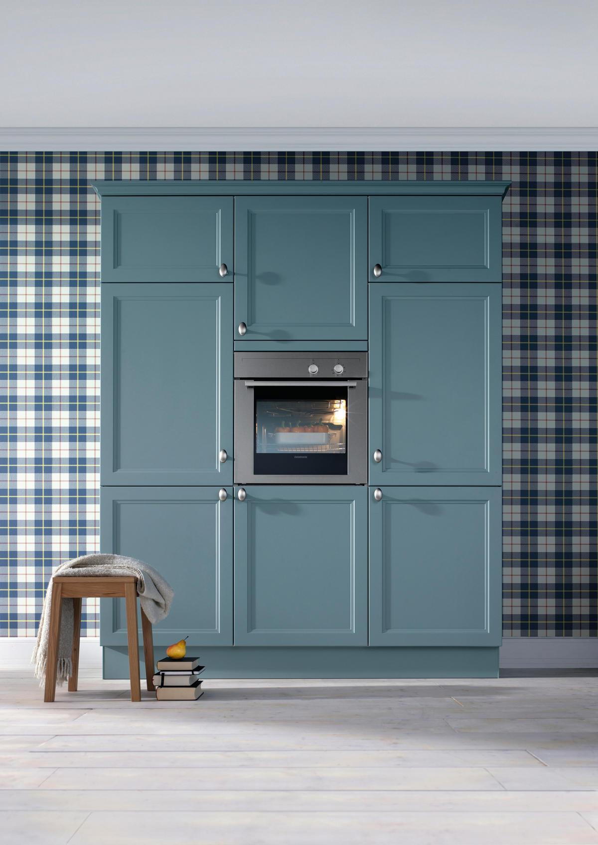 EINBAUKÜCHE CAMBIA  - Blaugrau/Weiß, Design, Holzwerkstoff - Schüller