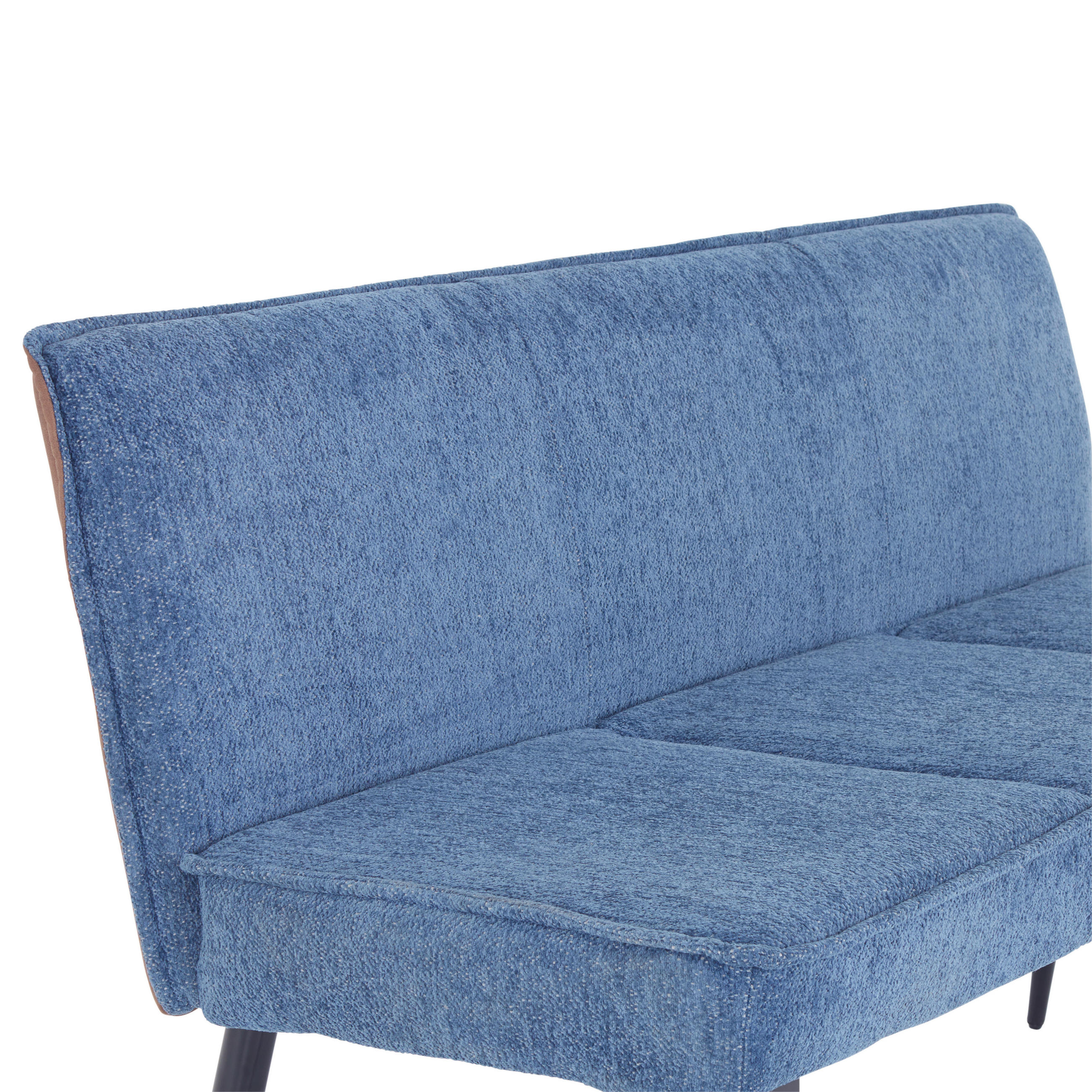 SITZBANK 140/83/62 cm Webstoff, Leinenoptik Braun, Blau - Blau/Schwarz, MODERN, Textil/Metall (140/83/62cm) - MID.YOU