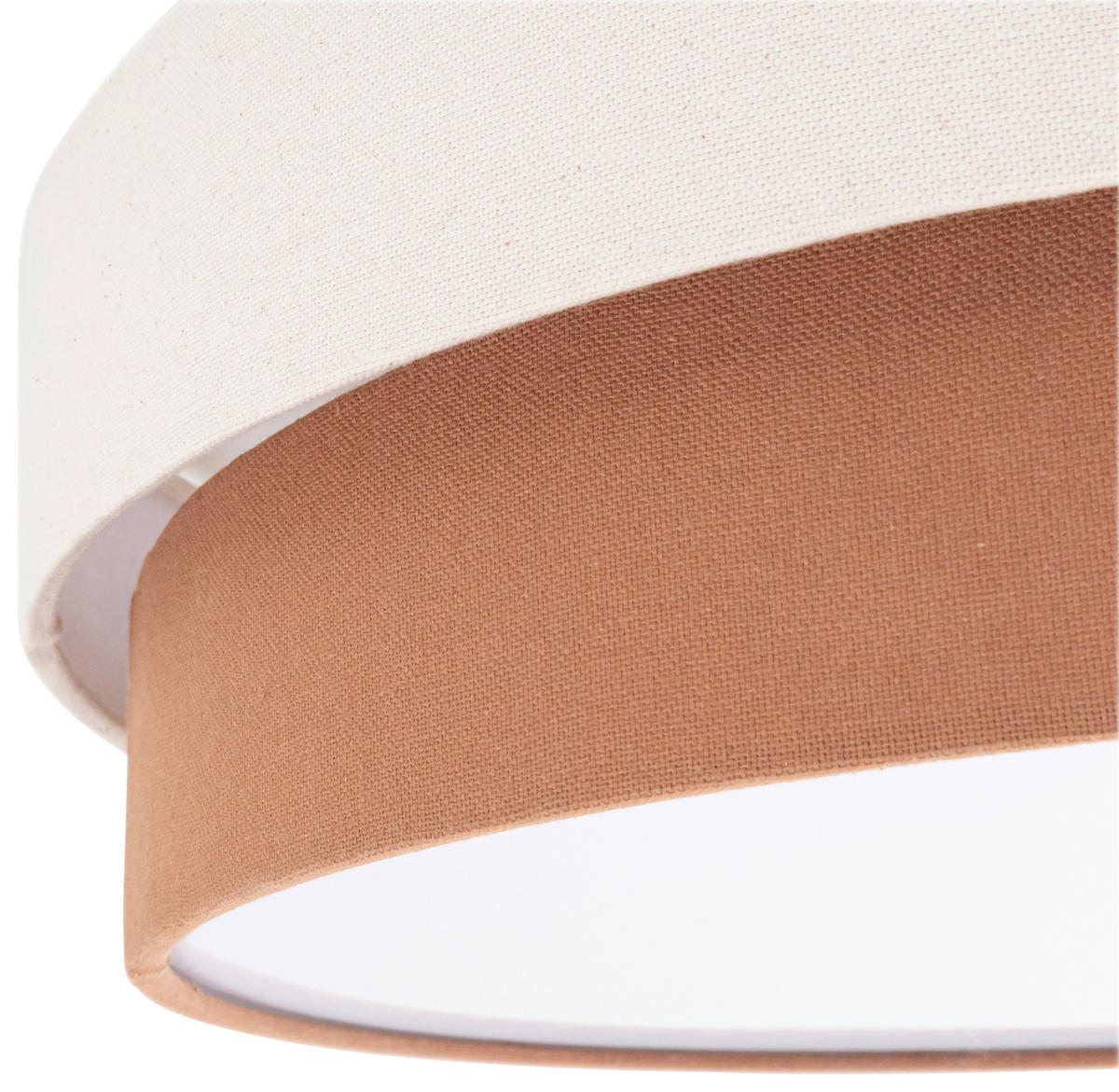 DECKENLEUCHTE  45/13 cm    - Terracotta/Creme, MODERN, Kunststoff/Textil (45/13cm) - Novel