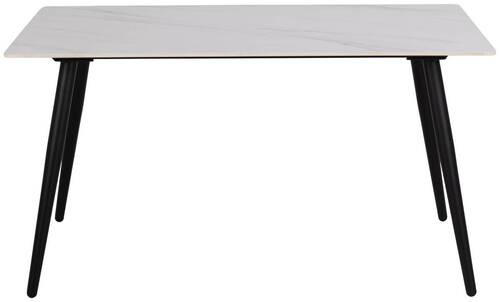 JEDÁLENSKÝ STÔL, biela, 140/80/75 cm - čierna/biela, Modern, kov/keramika (140/80/75cm) - MID.YOU