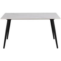 JÍDELNÍ STŮL, bílá, 140/80/75 cm - bílá/černá, Moderní, kov/keramika (140/80/75cm) - MID.YOU