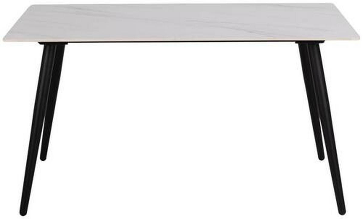 JEDILNA MIZA, bela  - črna/bela, Moderno, kovina/keramika (140/80/75cm) - MID.YOU