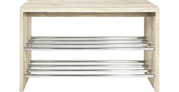 SCHUHBANK 81/55/30 cm  - Eichefarben, Design, Holzwerkstoff/Metall (81/55/30cm) - Carryhome