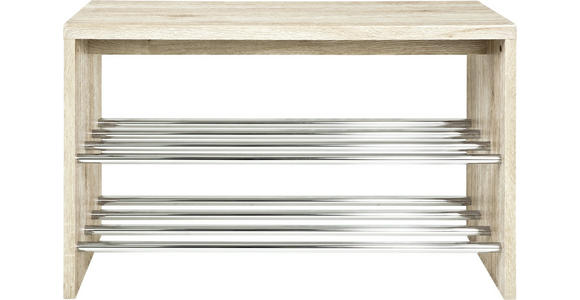 SCHUHBANK 81/55/30 cm - Eichefarben, Design, Holzwerkstoff/Metall (81/55/30cm) - Carryhome