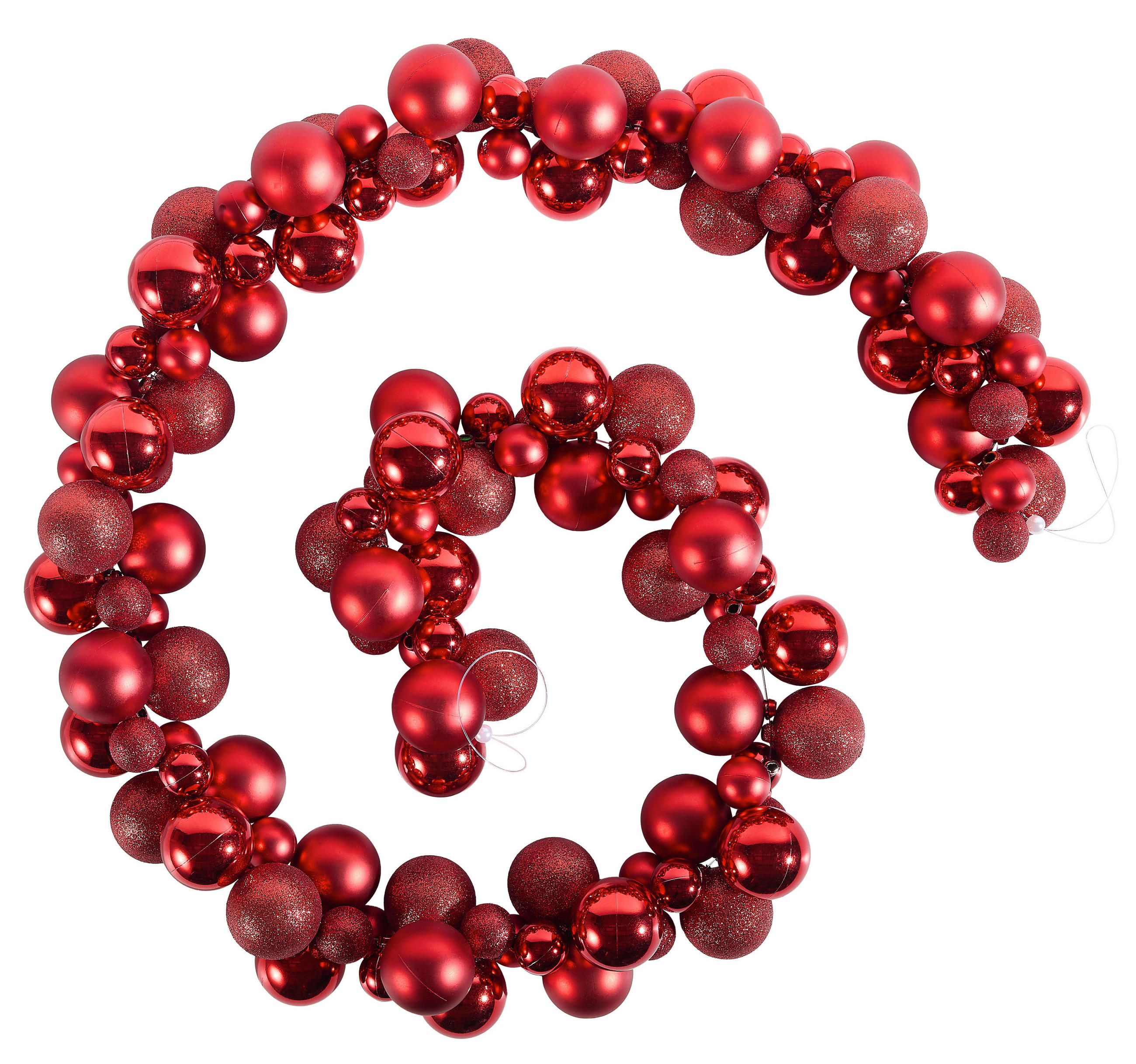 GIRLANDE Kunststoff  - Rot, Basics, Kunststoff (180cm) - X-Mas