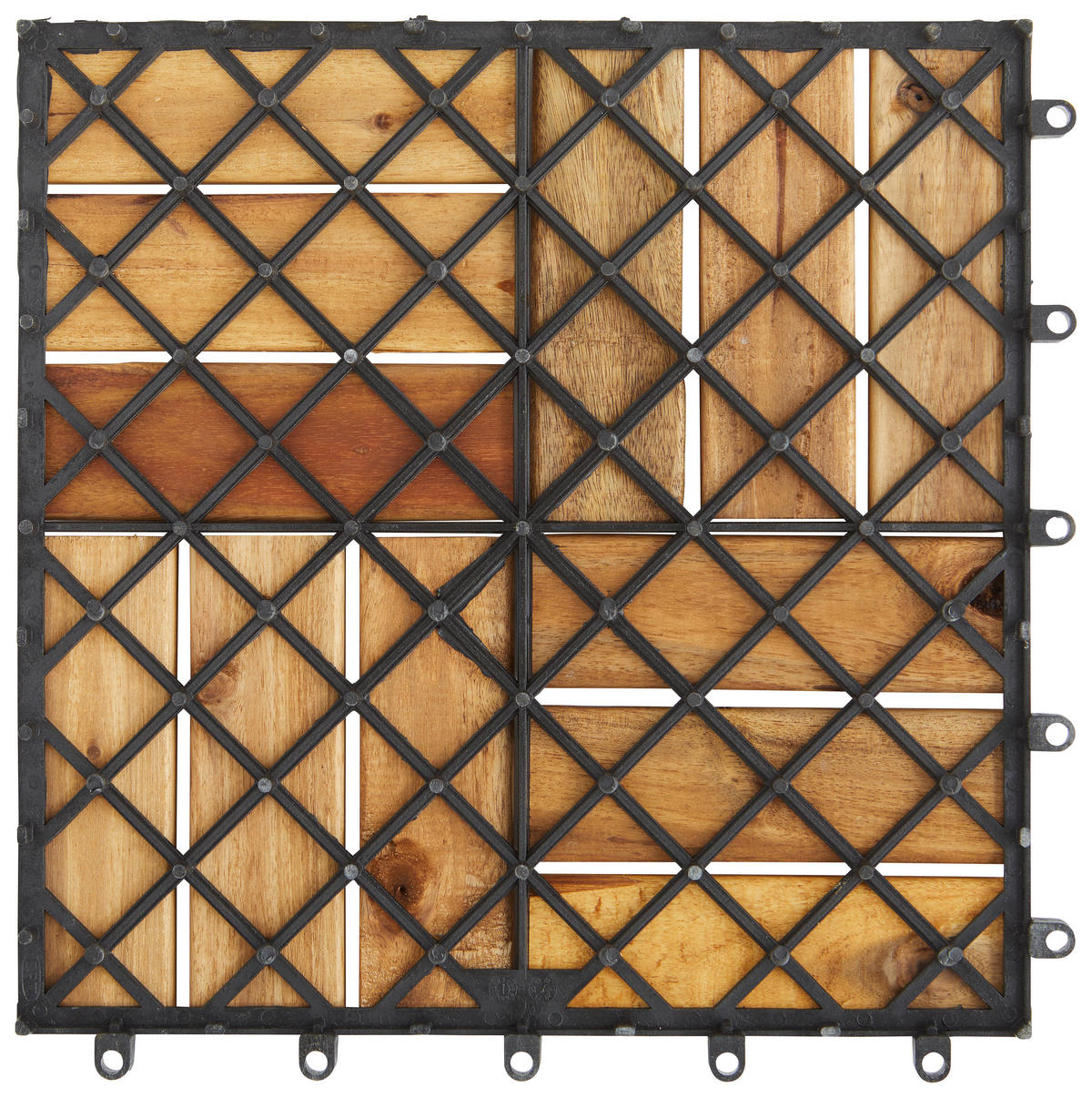 TERRASSENFLIESE Akaziefarben 20 Stück  - Akaziefarben, Design, Holz/Kunststoff (30/30/2,4cm) - Ambia Garden