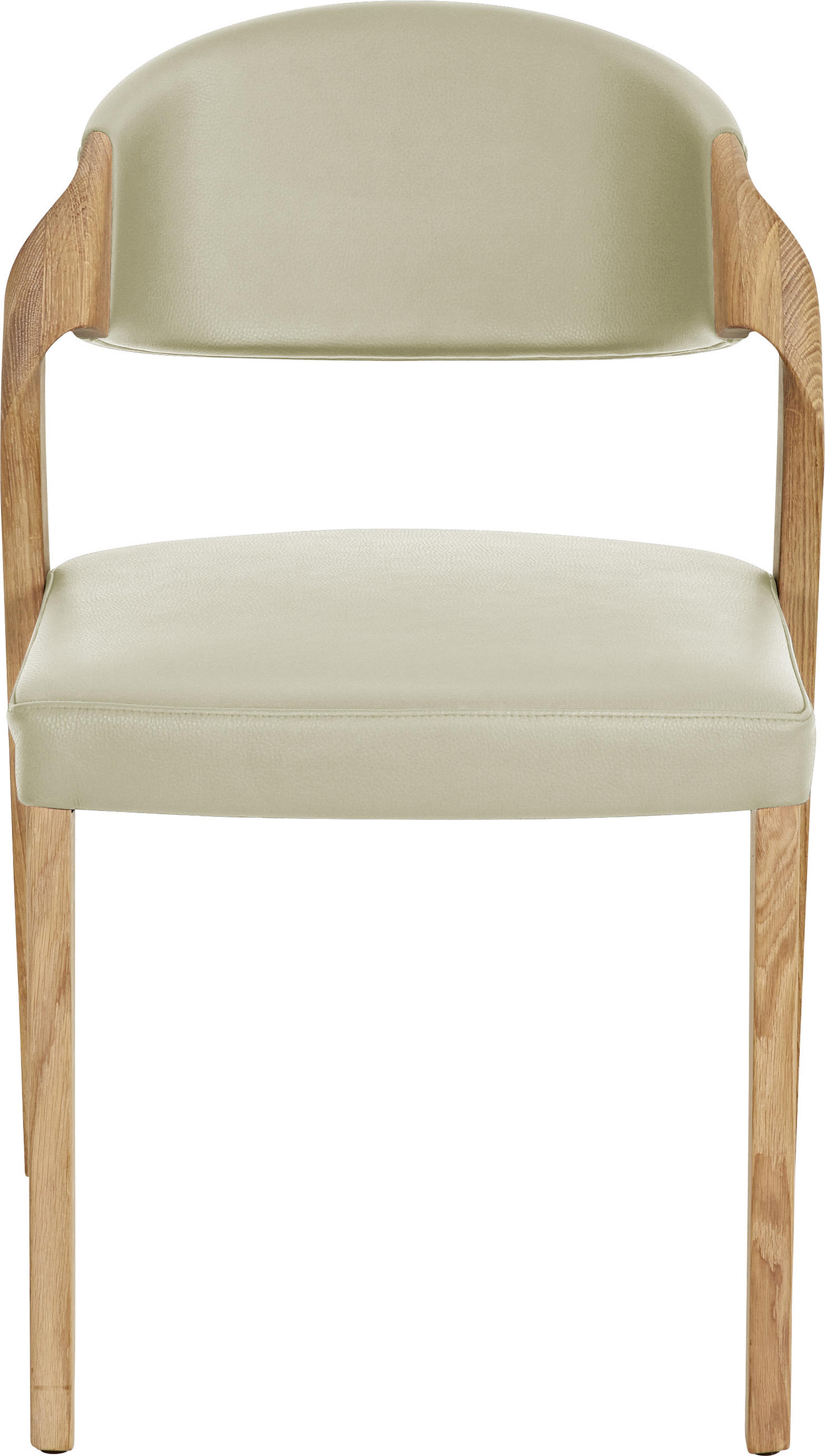 STUHL  in Echtleder pigmentiert  - Eichefarben/Beige, Natur, Leder/Holz (53/82/57cm) - Voglauer