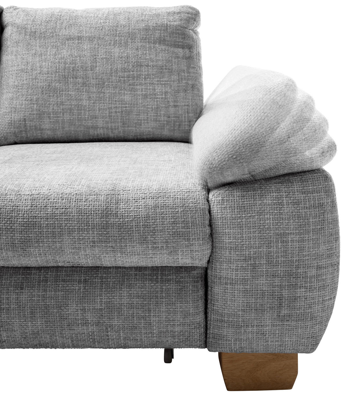ECKSCHLAFSOFA in Struktur Silberfarben  - Wildeiche/Silberfarben, Modern, Holz/Textil (206/265cm) - Livetastic