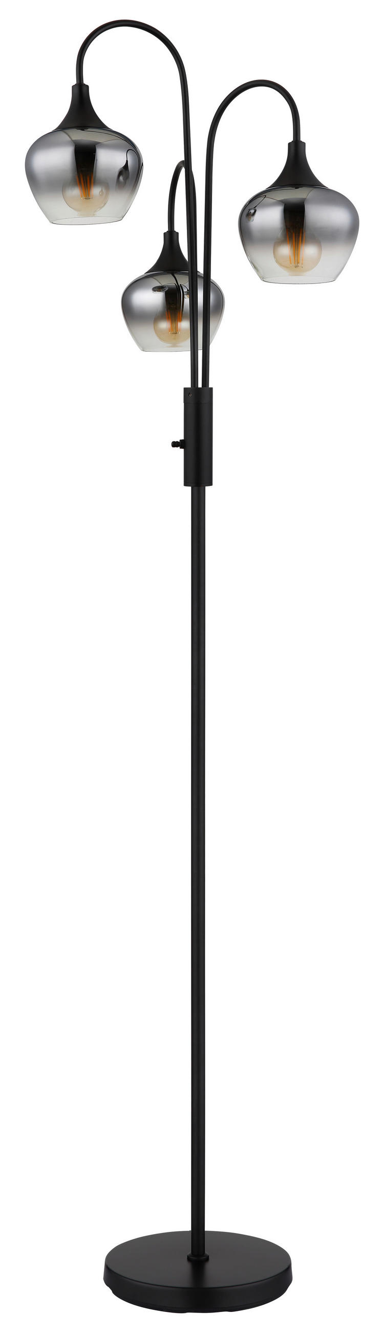 STEHLEUCHTE - Schwarz, Basics, Glas/Metall (43/165cm) - Globo