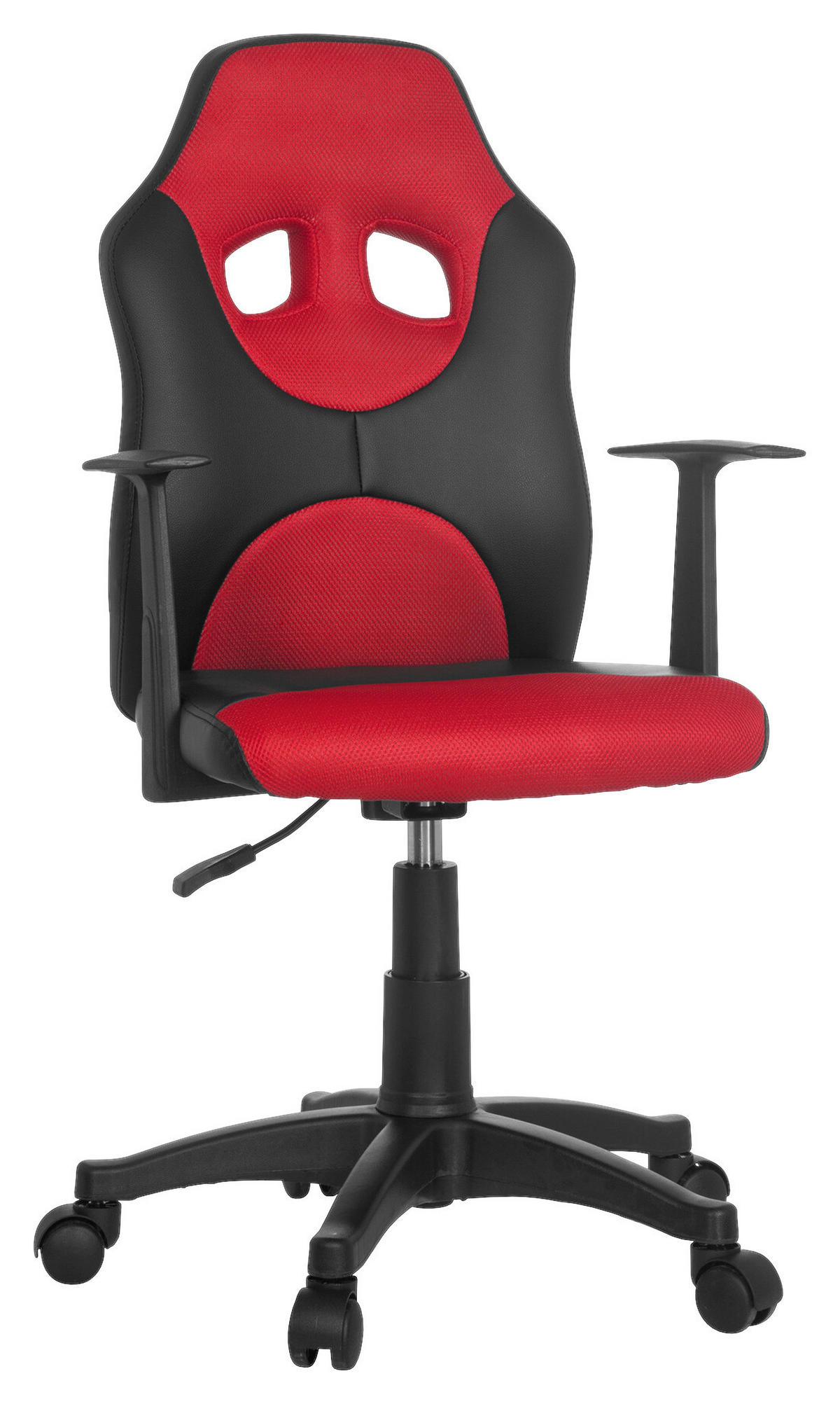 JUGENDDREHSTUHL Rot, Schwarz  - Rot/Schwarz, Basics, Kunststoff (54/90-100/48cm) - MID.YOU