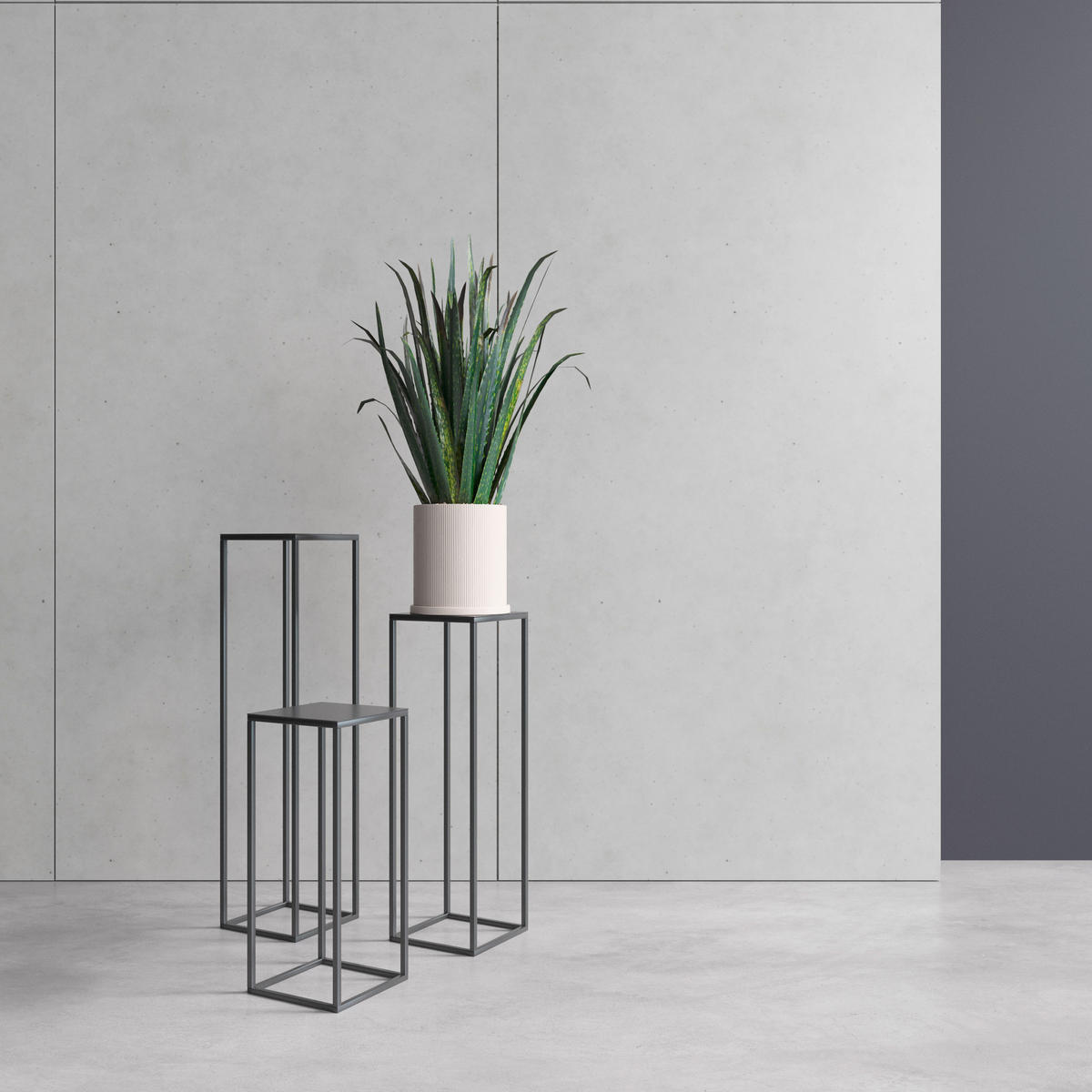 BLUMENSTÄNDER in Metall  - Schwarz, Basics, Metall (19/77/19cm)