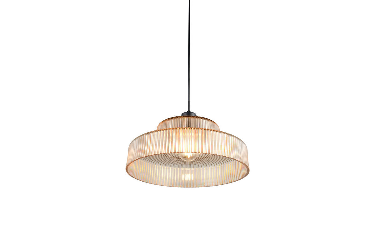 HÄNGELEUCHTE Abella 35/150 cm   - Bernsteinfarben/Schwarz, LIFESTYLE, Glas/Metall (35/150cm)