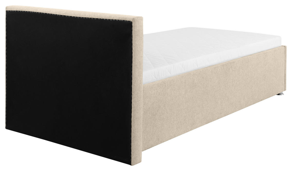 POLSTERBETT Bettkasten, Matratze, Lattenrost Beige 90/200 cm  - Beige, MODERN, Holz/Kunststoff (90/200cm) - MID.YOU