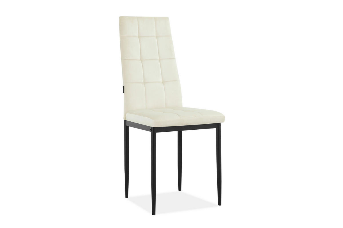 STUHL-SET Velours Creme  - Creme/Schwarz, Design, Textil/Metall (42/98/53cm) - MID.YOU