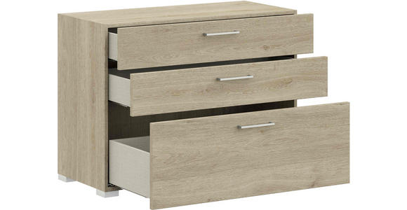 KOMMODE 100/72,8/41,9 cm  in Eichefarben  - Edelstahlfarben/Eichefarben, Design, Holzwerkstoff/Metall (100/72,8/41,9cm) - Cantus