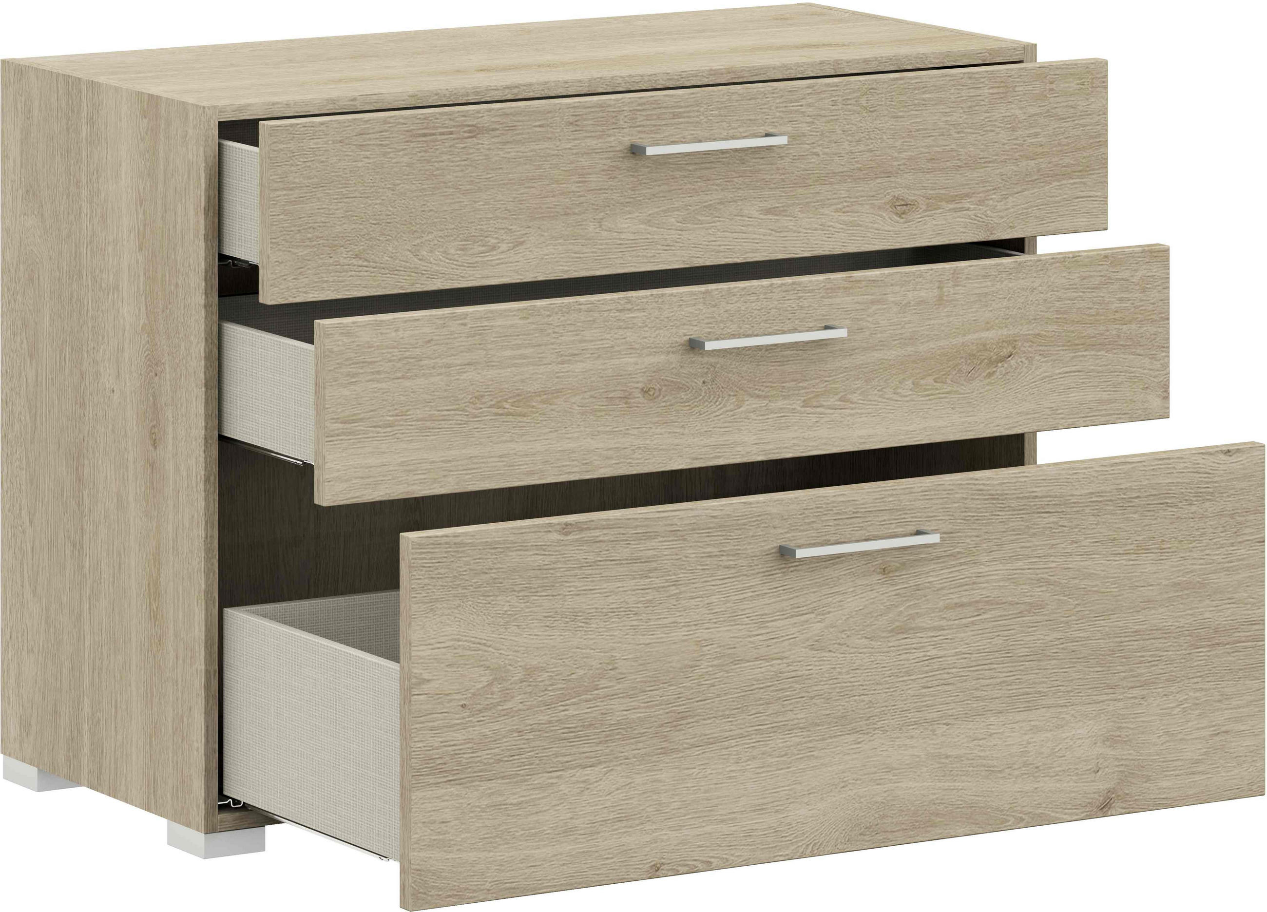 KOMMODE 100/72,8/41,9 cm  in Eichefarben  - Edelstahlfarben/Eichefarben, Design, Holzwerkstoff/Metall (100/72,8/41,9cm) - Cantus