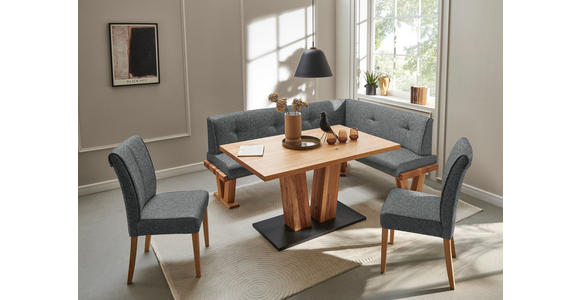 ECKBANK 155/205 cm  in Dunkelgrau  - Eichefarben/Dunkelgrau, Natur, Holz/Textil (155/205cm) - Moderano
