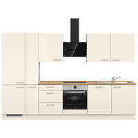 KÜCHENLEERBLOCK 330 cm   in Eichefarben, Magnolie  - Edelstahlfarben/Eichefarben, MODERN, Holzwerkstoff/Metall (330cm) - Nobilia