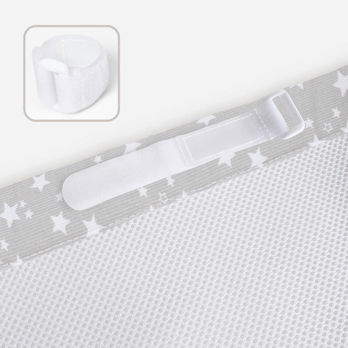 NESTCHEN babybay Nestchen 3D Mesh  - Hellgrau, Basics, Naturmaterialien (168/24/2cm) - Tobi