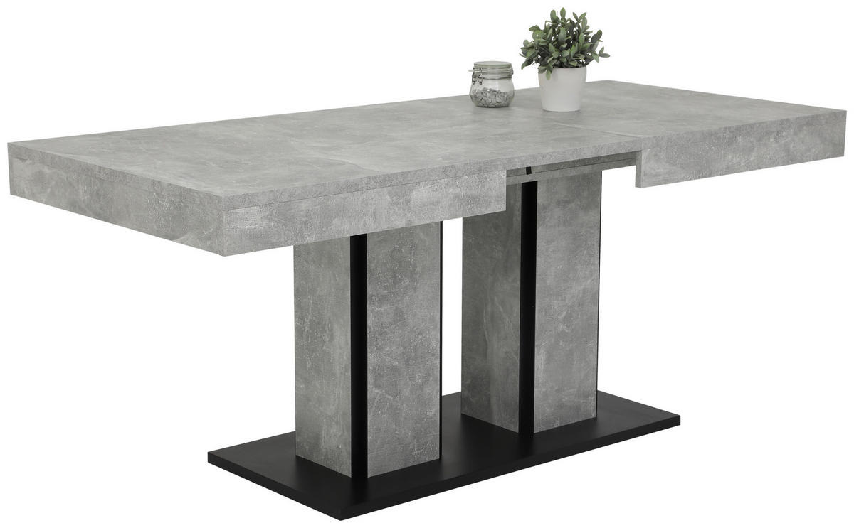 ESSTISCH Anthrazit, Grau rechteckig  ausziehbar  - Anthrazit/Grau, MODERN, Holzwerkstoff (140/80/76cm) - MID.YOU