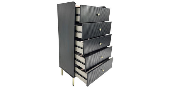 KOMMODE SNOW  in 70/121,6/40 cm  - Eichefarben/Goldfarben, Design, Holzwerkstoff/Metall (70/121,6/40cm) - Xora