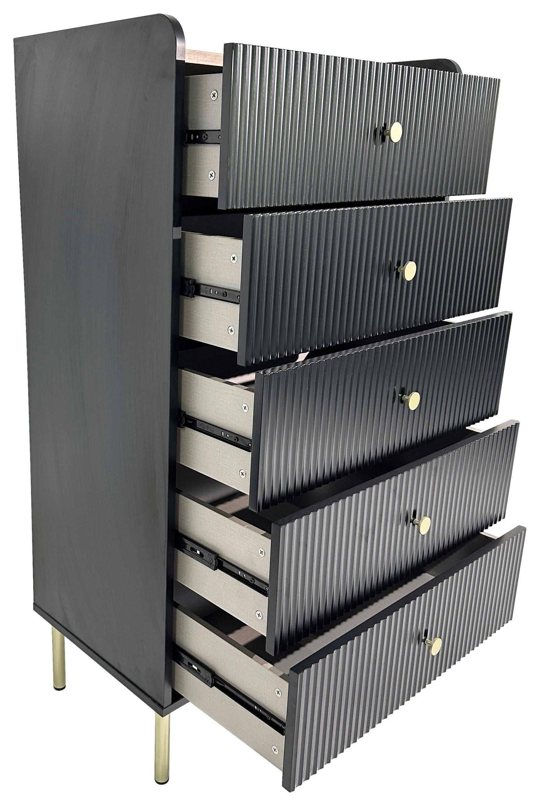 KOMMODE SNOW  in 70/121,6/40 cm  - Eichefarben/Goldfarben, Design, Holzwerkstoff/Metall (70/121,6/40cm) - Xora