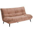 2-SITZER-SOFA  in Mikrofaser Rosa  - Schwarz/Rosa, KONVENTIONELL, Textil/Metall (198/100/101cm) - Hom`in