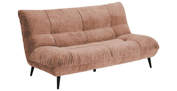 2-SITZER-SOFA  in Mikrofaser Rosa  - Schwarz/Rosa, KONVENTIONELL, Textil/Metall (198/100/101cm) - Hom`in