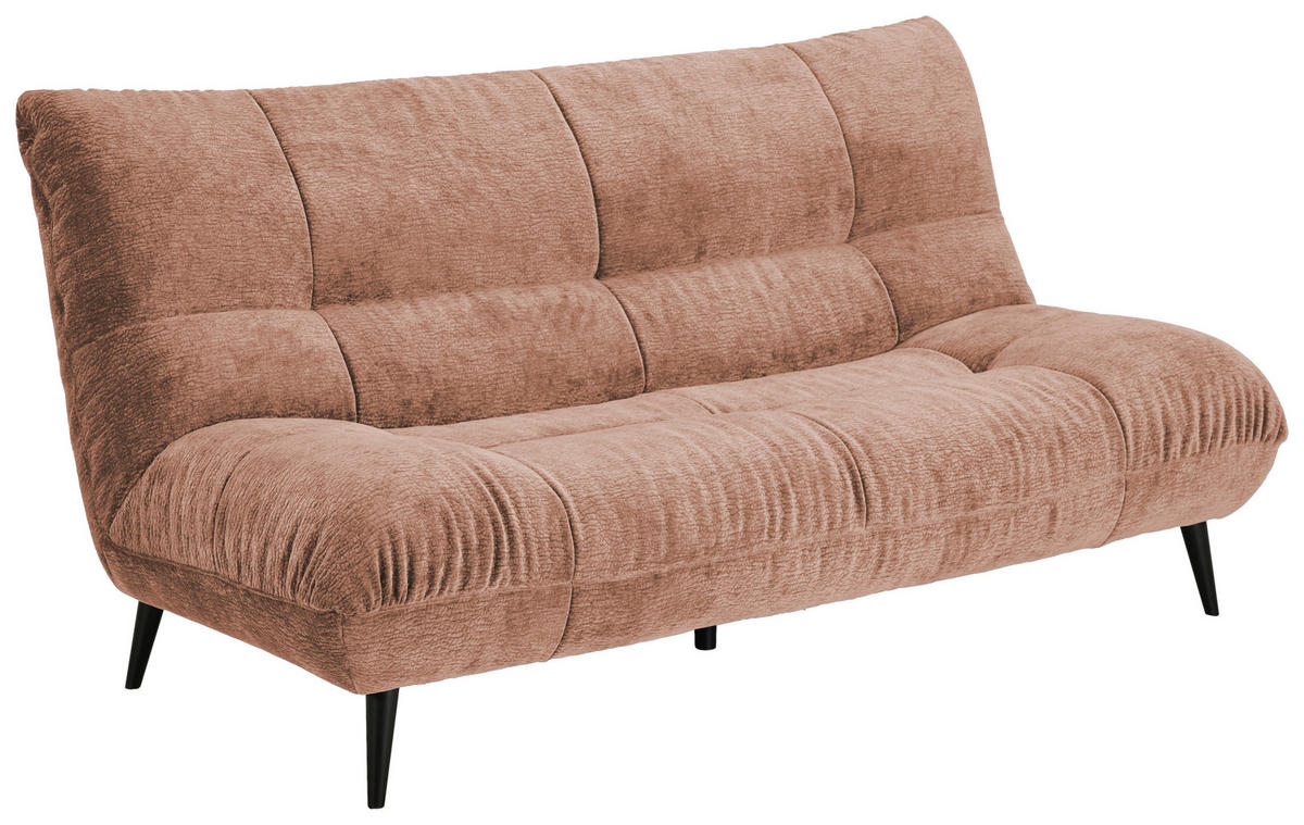 2-SITZER-SOFA Mikrofaser Rosa  - Schwarz/Rosa, KONVENTIONELL, Textil/Metall (198/100/101cm) - Hom`in