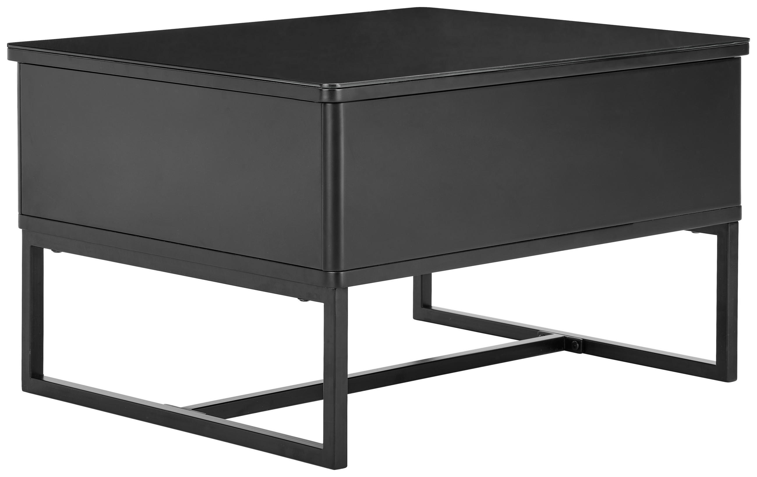 KLUBSKA MIZA, 70/40,5-65,5/60 cm črna  - črna, Design, kovina (70/40,5-65,5/60cm) - Livetastic