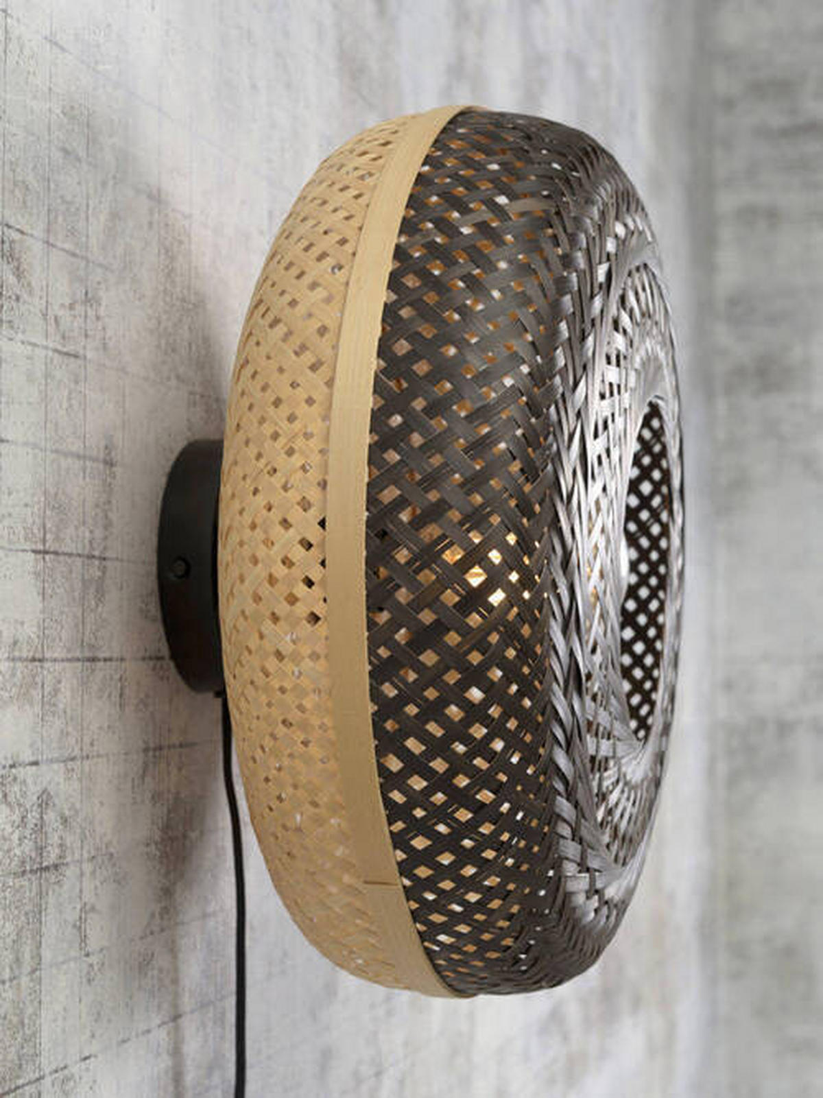 WANDLEUCHTE - Schwarz, Trend, Holz (15/40/40cm) - Good & Mojo