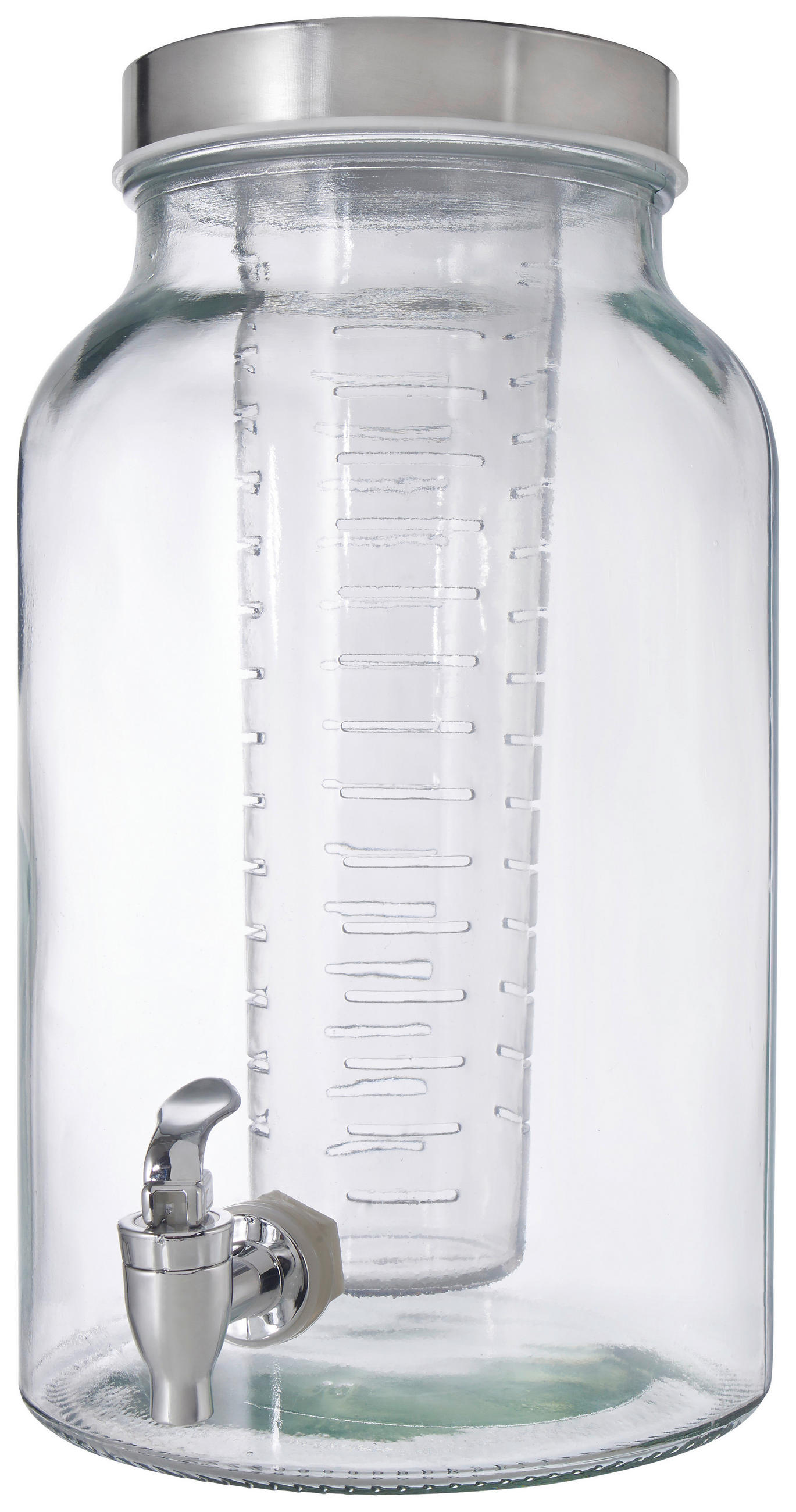 DRYCKESBEHÅLLARE  - stålfärgad/transparent, Basics, metall/glas (5,6l) - Novel