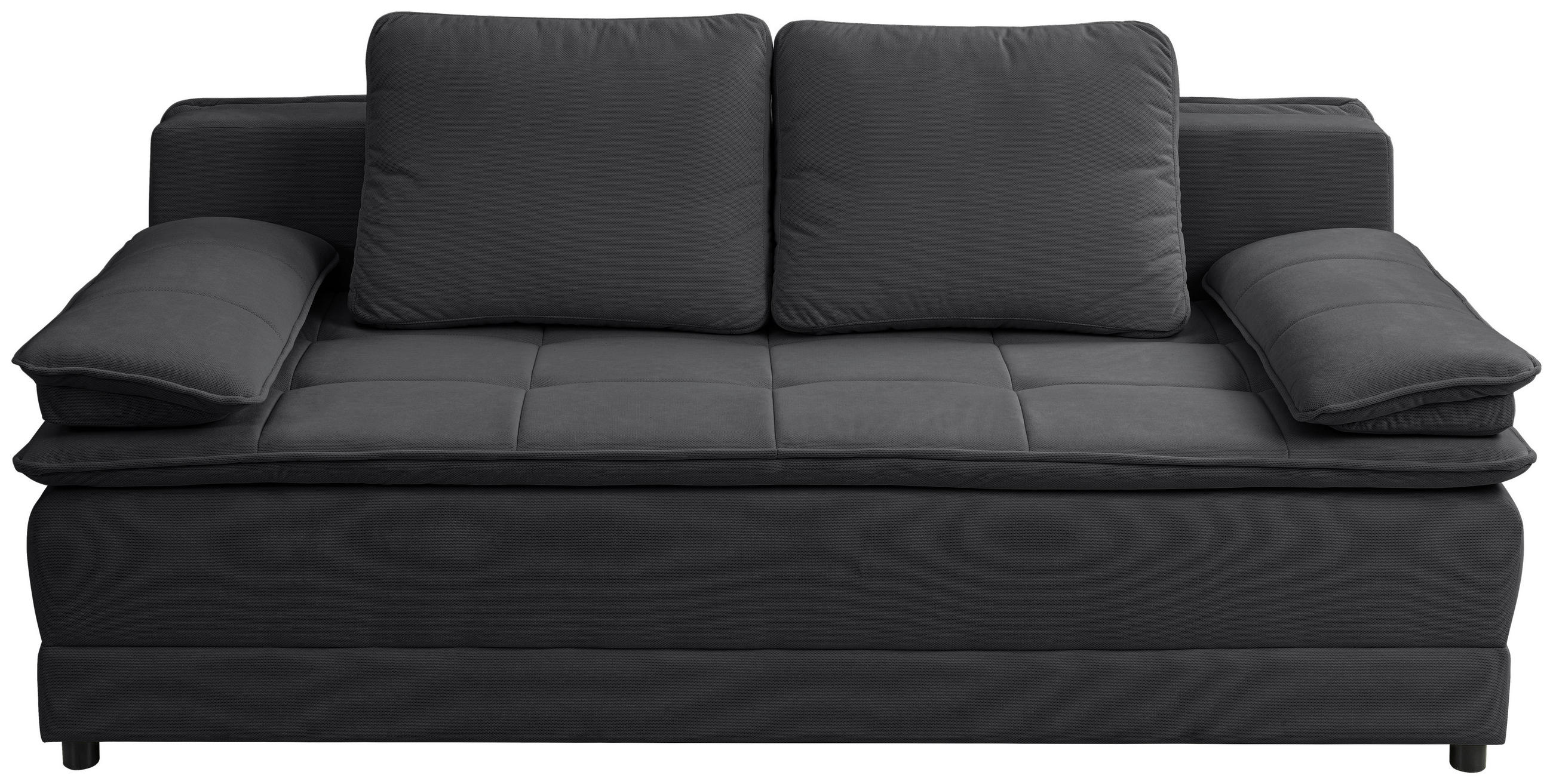 SCHLAFSOFA Webstoff Graphitfarben  - Schwarz/Graphitfarben, MODERN, Kunststoff/Textil (202/73-92/105cm) - MID.YOU