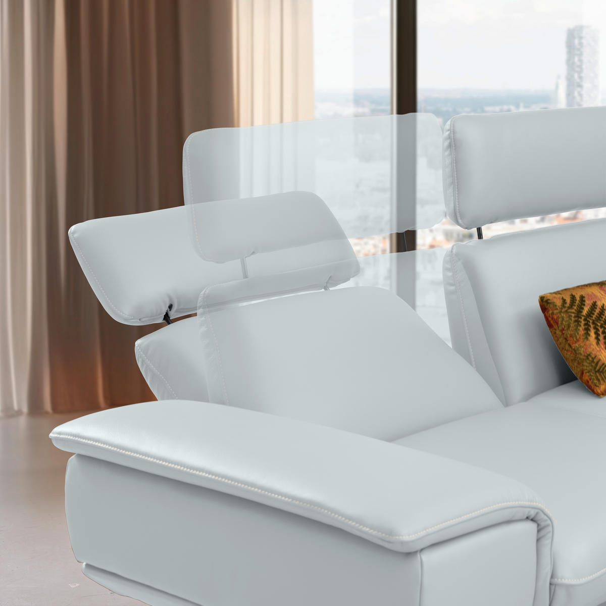 ECKSOFA in Echtleder Hellgrau  239/150 cm  - Beige/Hellgrau, Design, Leder/Metall (239/150cm) - Koinor