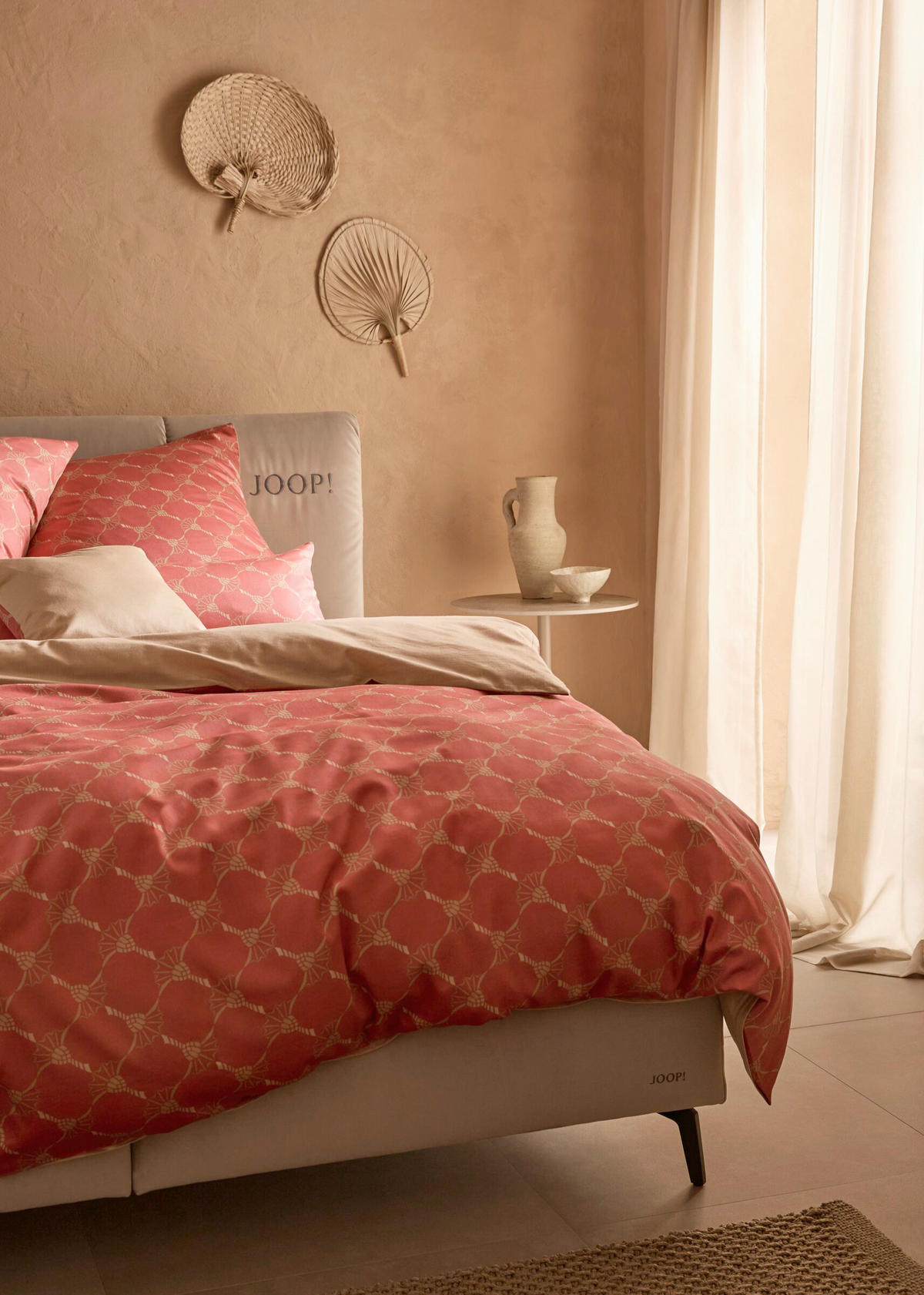 WENDEBETTWÄSCHE CORNFLOWER DOUBLE Makosatin 135/200 cm  - Rot, Design, Textil (135/200cm) - Joop!