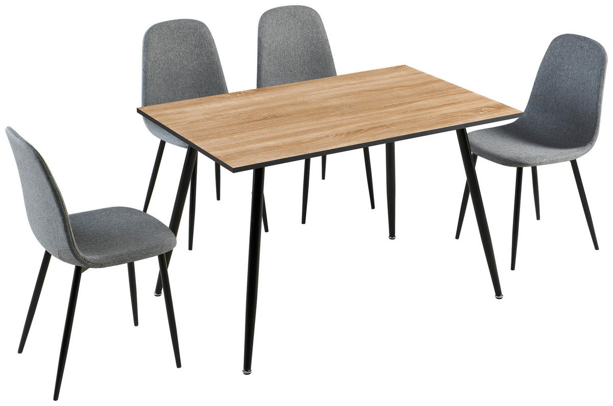 TISCHGRUPPE Grau, Sonoma Eiche  - Grau/Sonoma Eiche, Design, Holz/Textil (44/86/53cm) - Boxxx