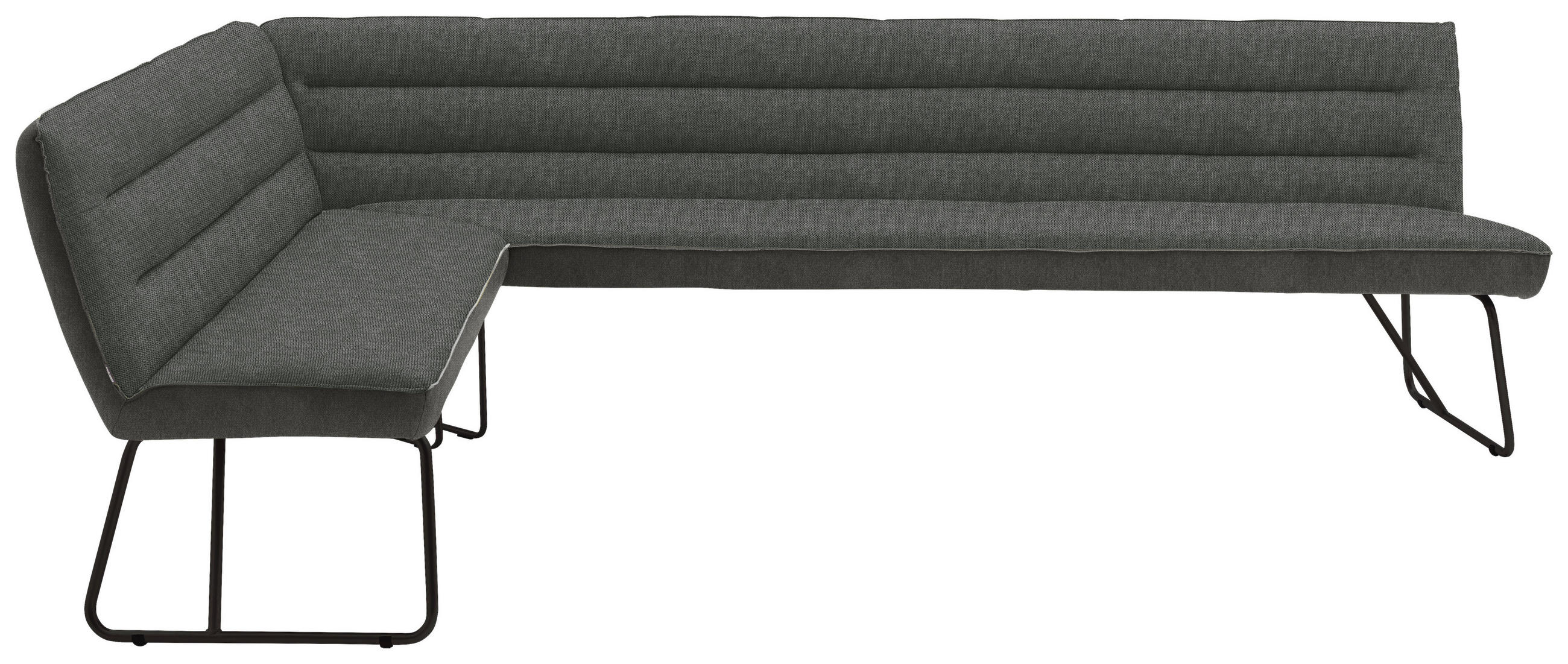 ECKBANK 174/274 cm  in Grau, Schwarz  - Schwarz/Grau, Design, Textil/Metall (174/274cm) - Dieter Knoll
