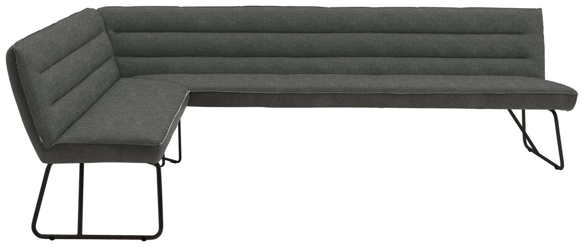 ECKBANK 174/274 cm  in Grau, Schwarz  - Schwarz/Grau, Design, Textil/Metall (174/274cm) - Dieter Knoll