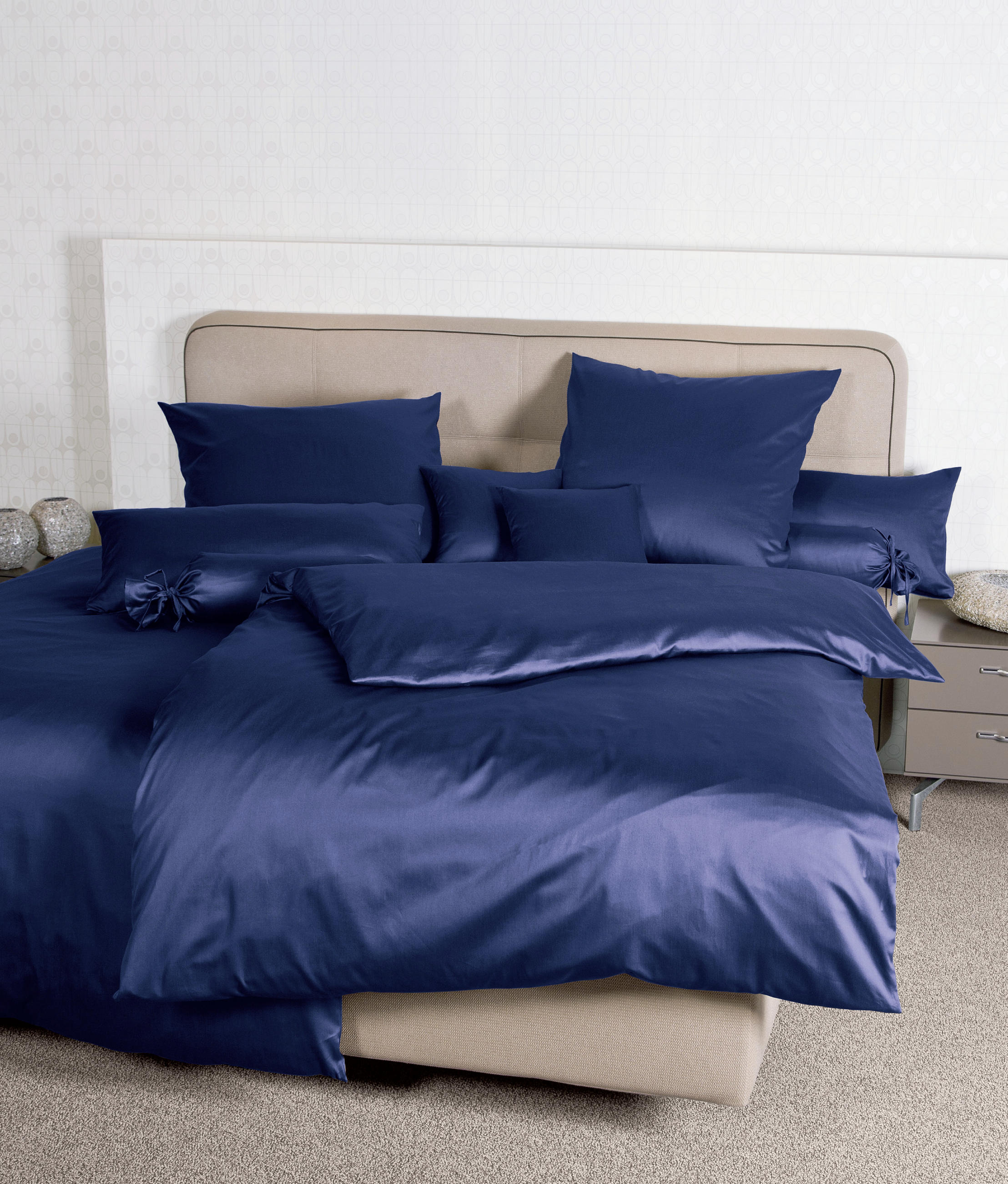 KOPFKISSENBEZUG Giacomo Makosatin  - Dunkelblau, Basics, Textil (40/40cm) - Janine