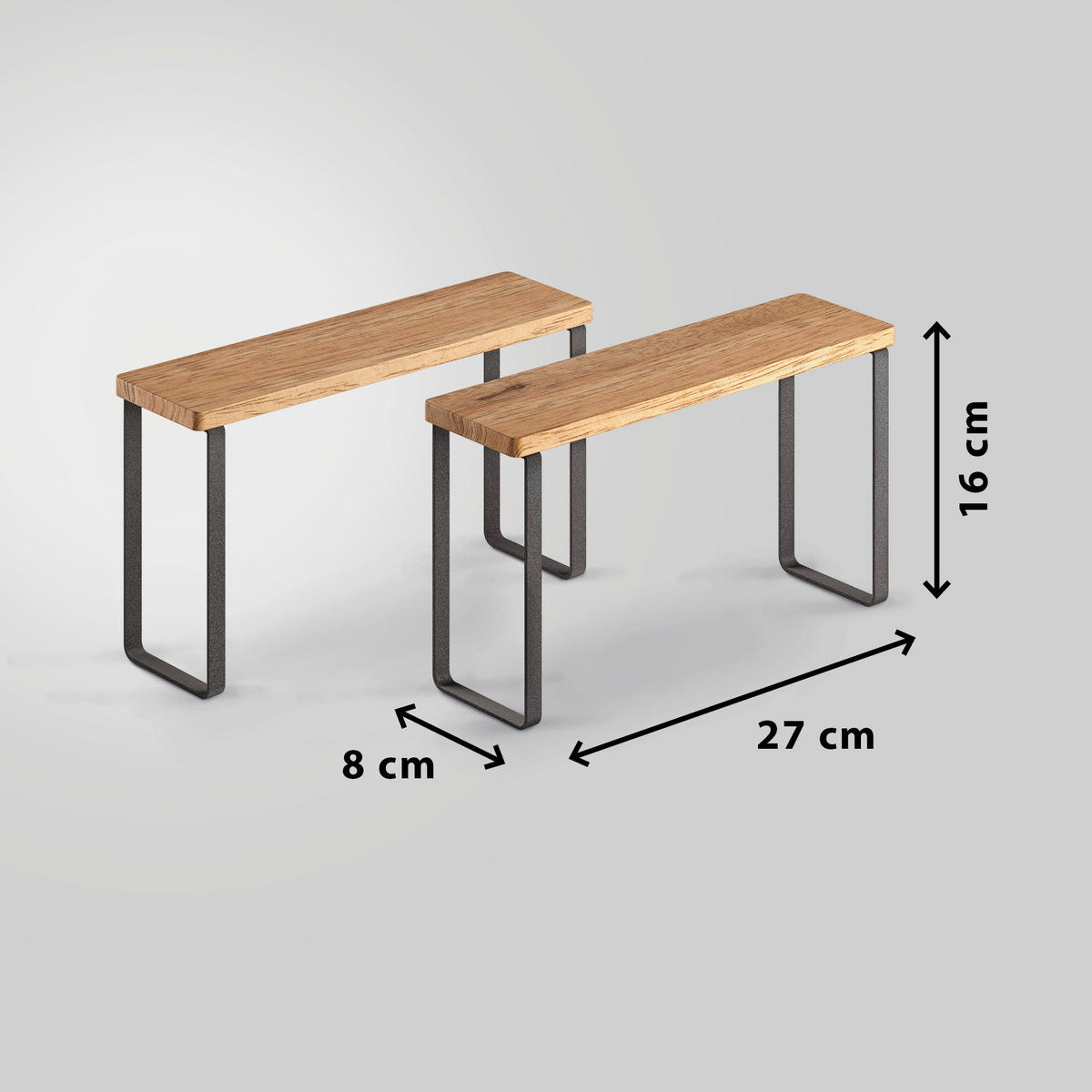 KONYHAI POLC - fekete, Basics, fa (27/8/16cm) - Metaltex