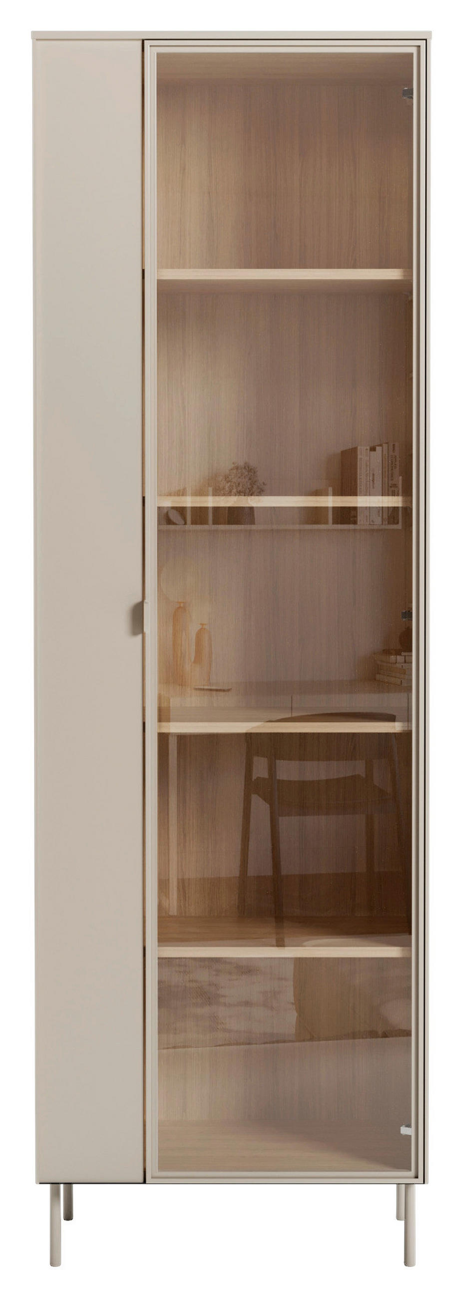 VITRINE Eichefarben, Kaschmir  - Kaschmir/Eichefarben, Modern, Glas/Holzwerkstoff (63/197/41cm) - Carryhome