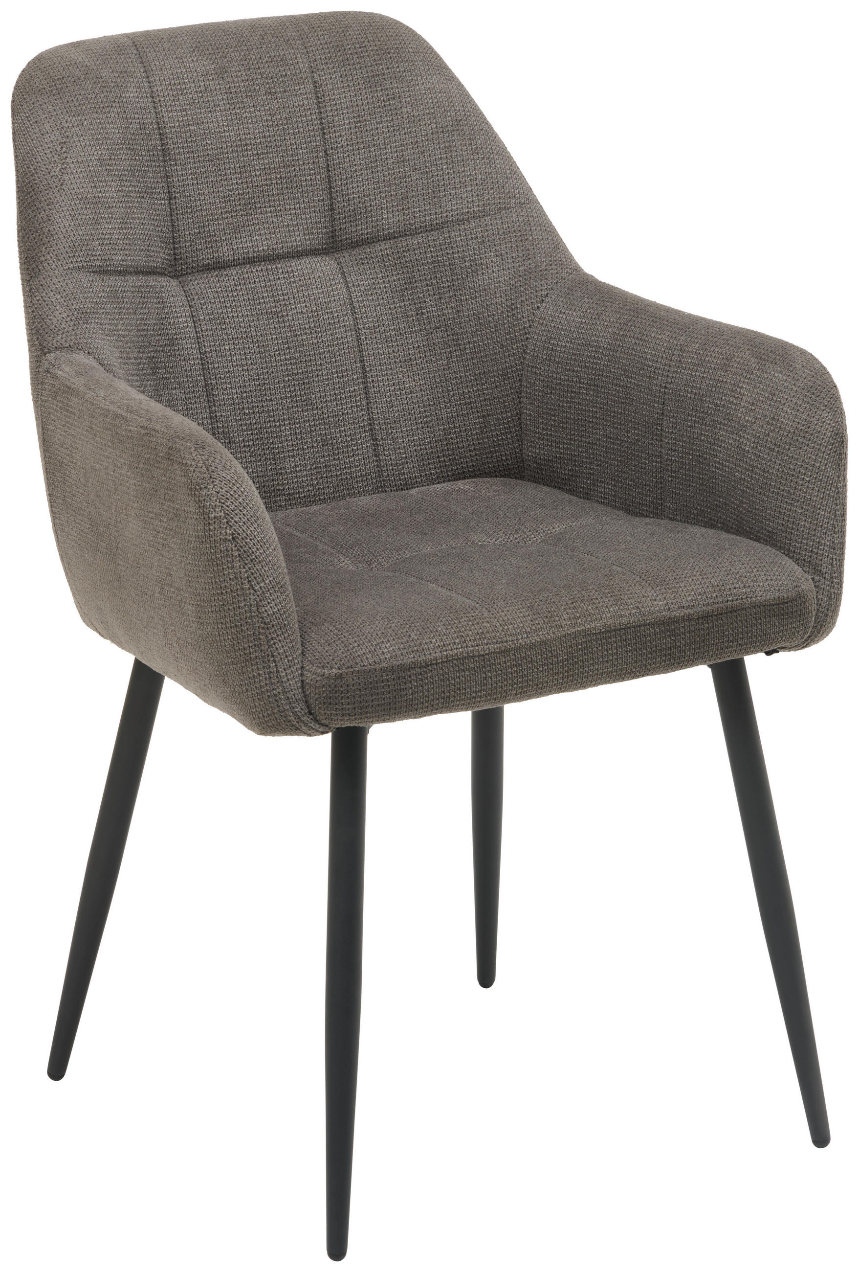 Scaun Cu Brațe din metal, textil, negru, gri închis