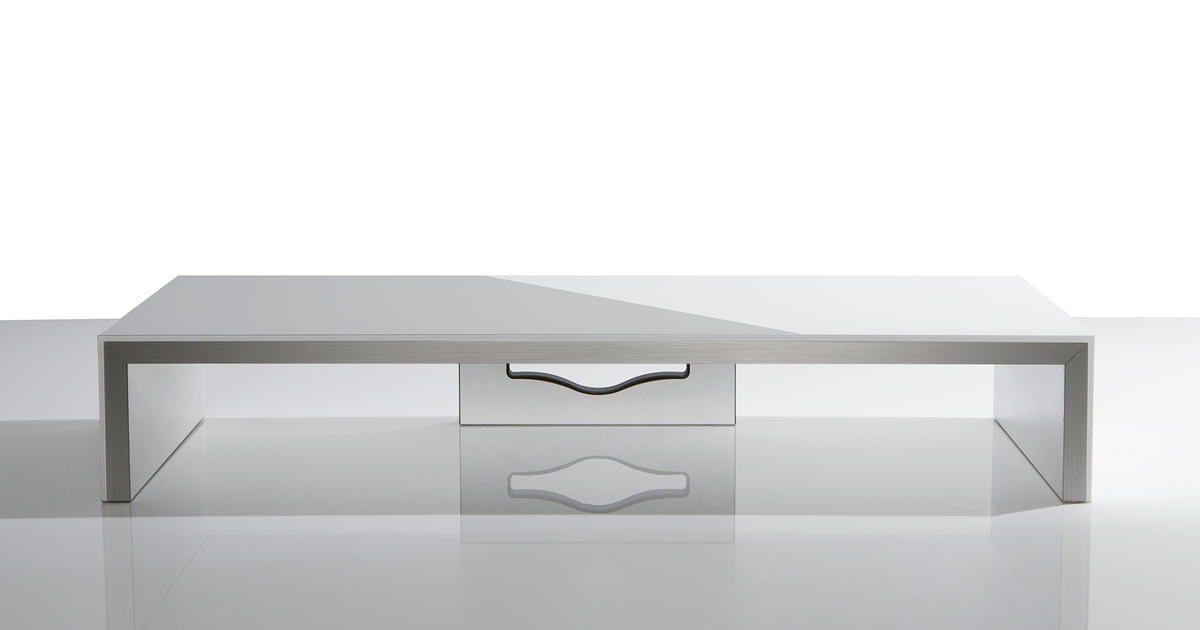 TV-AUFSATZ   Weiß, Alufarben  - Alufarben/Weiß, KONVENTIONELL (63/10/26cm) - MID.YOU
