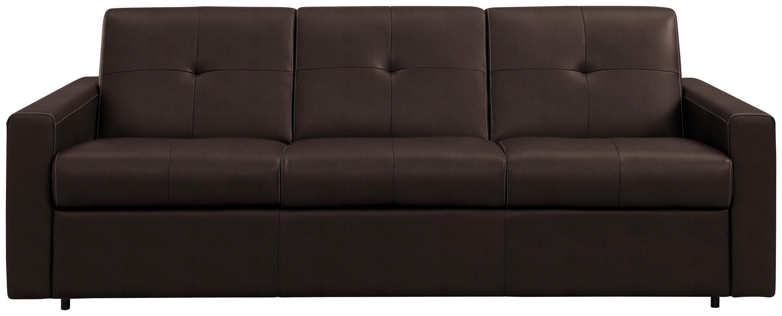 SCHLAFSOFA Dunkelbraun  - Dunkelbraun/Schwarz, Konventionell, Leder/Kunststoff (206/81/96cm) - Novel