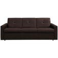 SCHLAFSOFA Bard in Echtleder Dunkelbraun  - Dunkelbraun/Schwarz, KONVENTIONELL, Leder/Kunststoff (206/81/96cm) - Novel