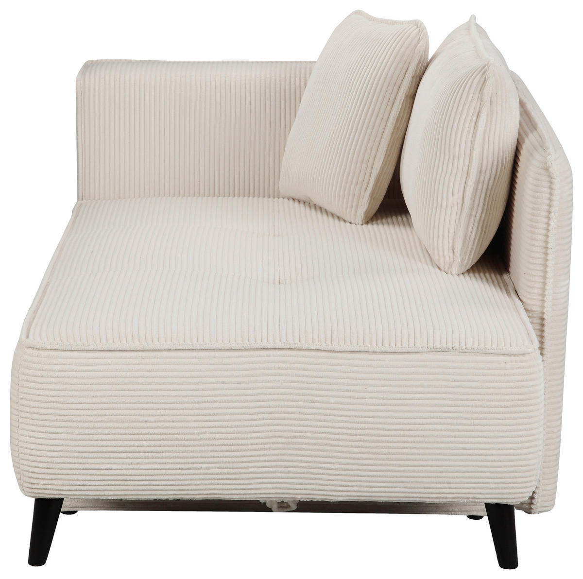 RÉCAMIERE ELIO Creme Cord  inkl. Zierkissen, Rückenkissen  - Creme/Schwarz, Design, Holz/Kunststoff (97/79/150cm) - P & B